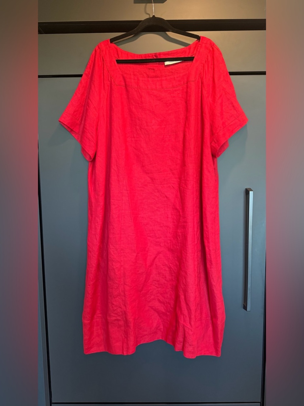 Red Marina Rinaldi 100% Linen Shift Dress
